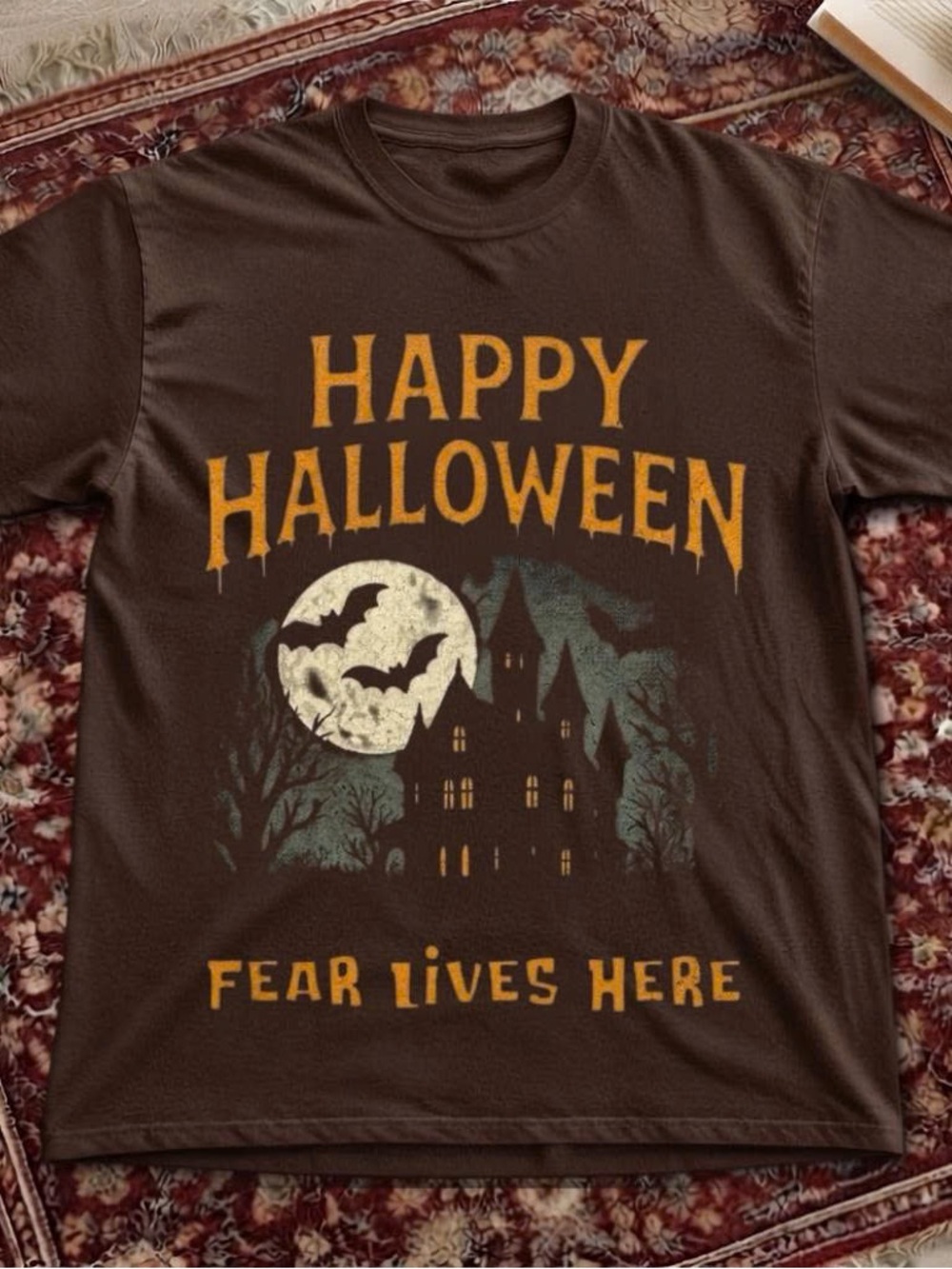 Gildan Halloween 'Fear Lives Here' Graphic T-Shirt - Brown